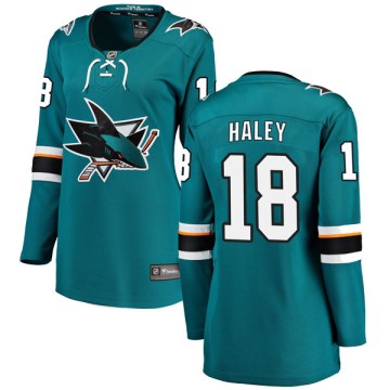 Breakaway Fanatics Branded Women's Micheal Haley San Jose Sharks Home Jersey - Teal