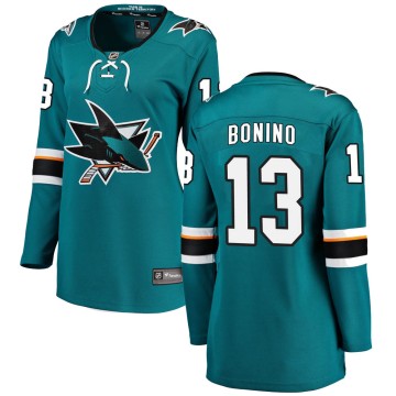 Breakaway Fanatics Branded Women's Nick Bonino San Jose Sharks Home Jersey - Teal