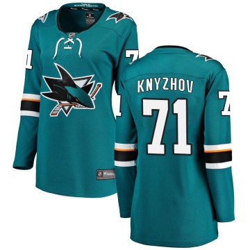 Breakaway Fanatics Branded Women's Nikolai Knyzhov San Jose Sharks Home Jersey - Teal