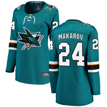 Breakaway Fanatics Branded Women's Sergei Makarov San Jose Sharks Home Jersey - Teal