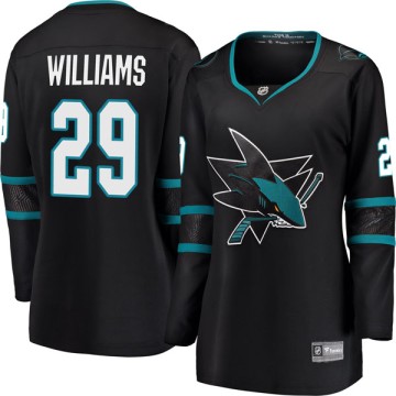 Breakaway Fanatics Branded Women's Stephon Williams San Jose Sharks Alternate Jersey - Black