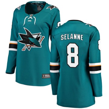 Breakaway Fanatics Branded Women's Teemu Selanne San Jose Sharks Home Jersey - Teal