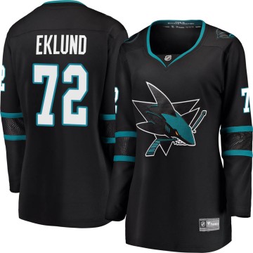 Breakaway Fanatics Branded Women's William Eklund San Jose Sharks Alternate Jersey - Black