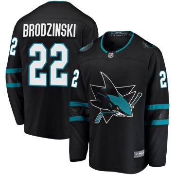 Breakaway Fanatics Branded Youth Jonny Brodzinski San Jose Sharks Alternate Jersey - Black