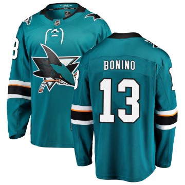Breakaway Fanatics Branded Youth Nick Bonino San Jose Sharks Home Jersey - Teal